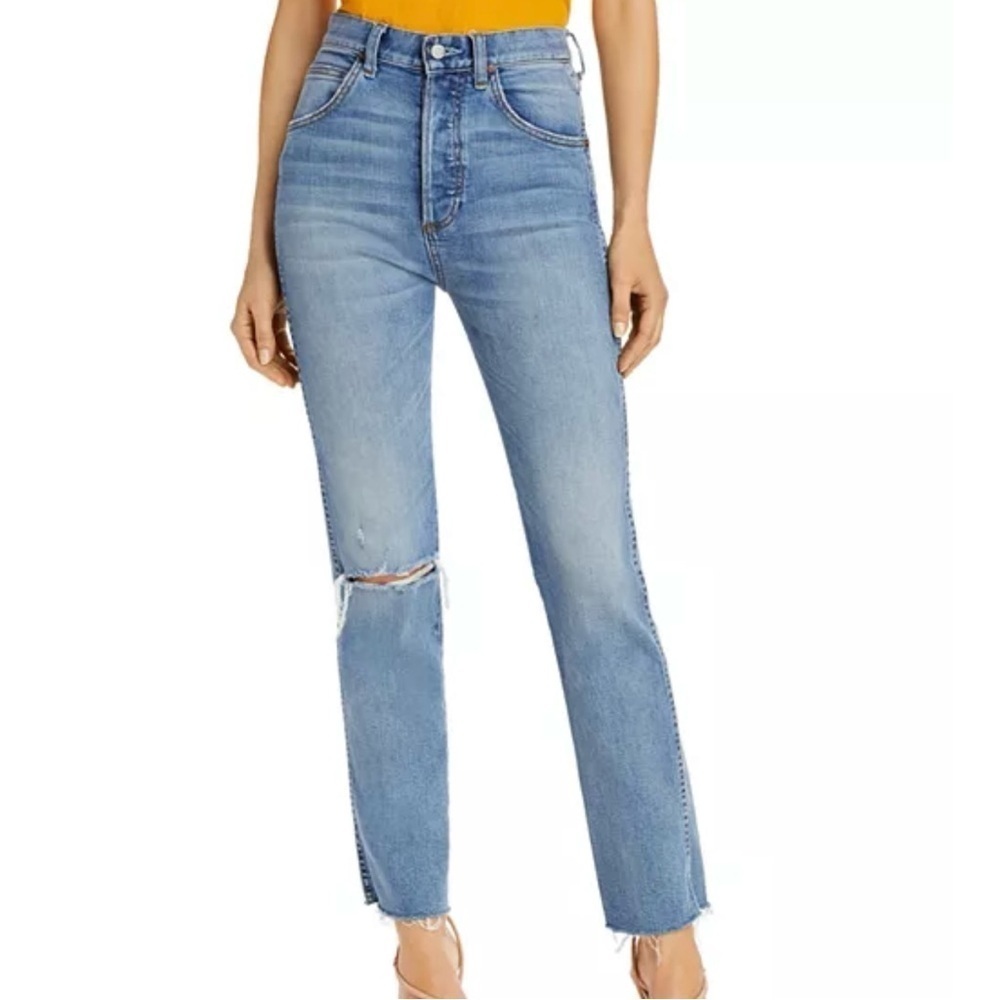 Boyish Dempsey Ripped Straight Leg Jeans in Claire’s Knee Wash Size 26